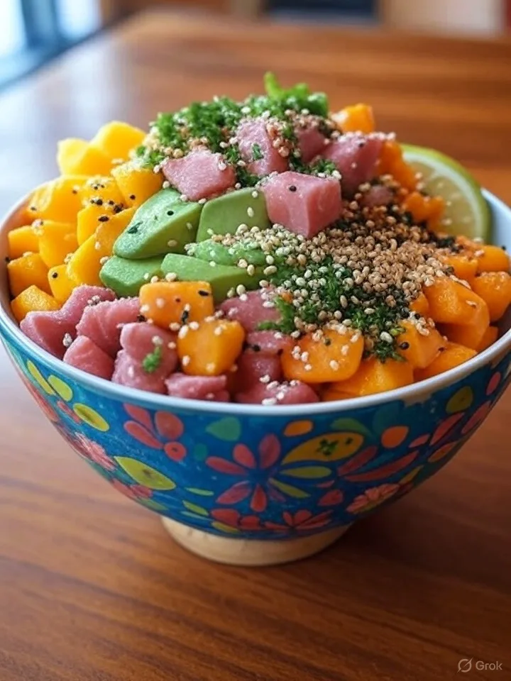 Hawaiian Poké Bowl: Kleurrijke en Gezonde Smaakexplosie